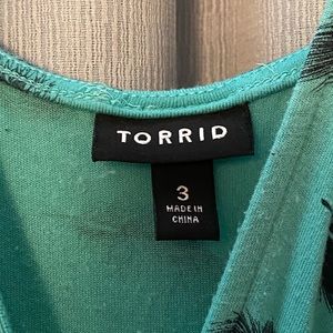 Torrid 3 teal feather dress